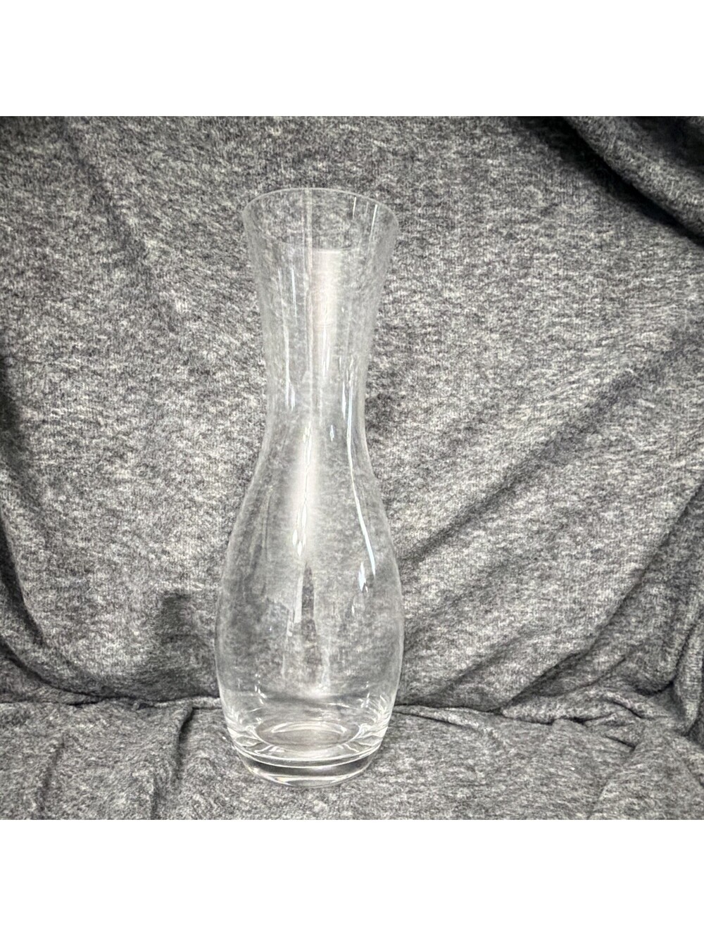 Clear Crystal Bud Flower Vase Tall Fluted Neck Freestanding Adult Home Decor